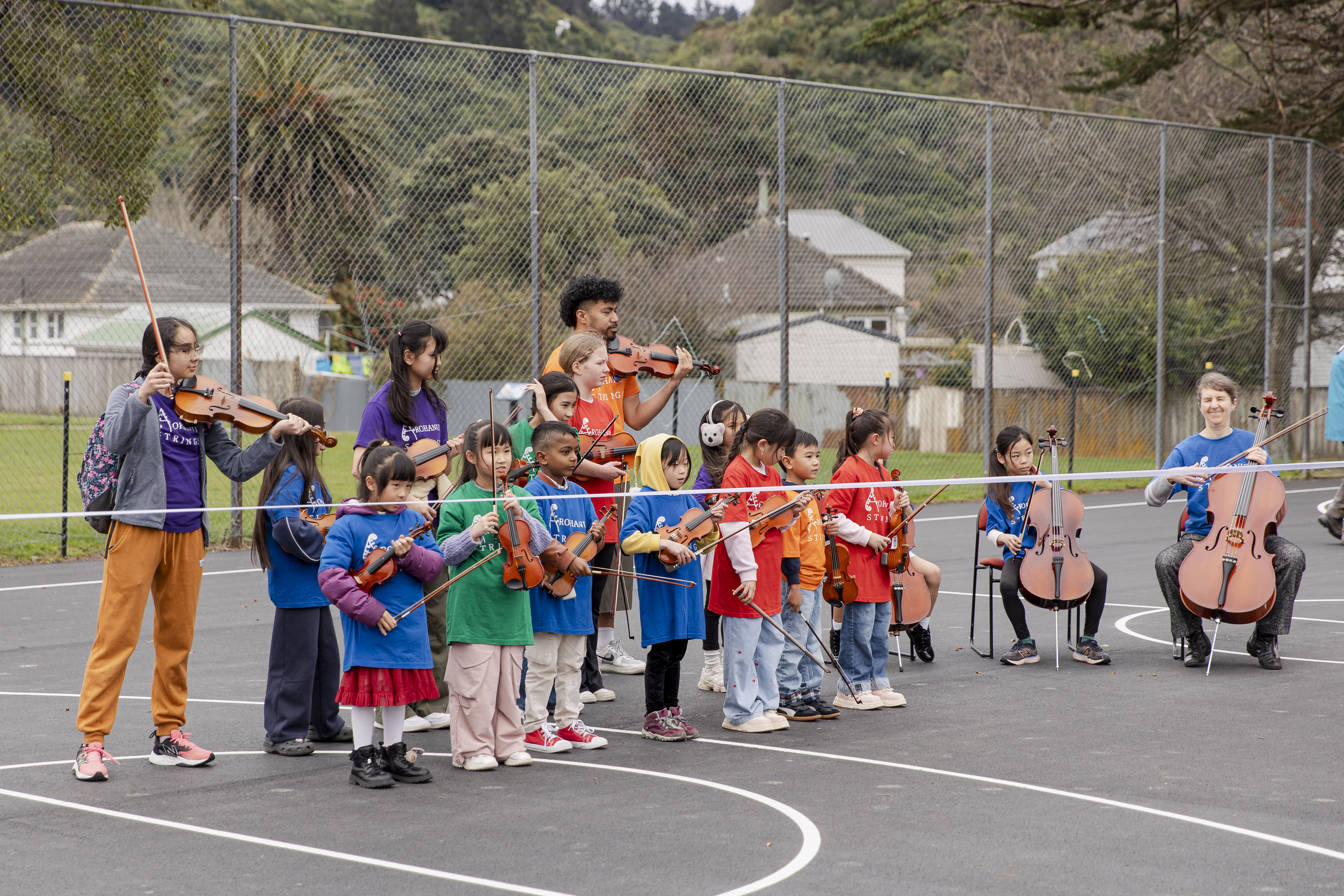 Arohanui Strings+ at BNZ Hoops in Parks at Walter Nash